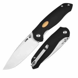 Couteau CJRB Aes Black Manche G10 Lame Acier AR-RPM9 Satin IKBS Linerlock Clip J1938BK - Livraison Gratuite