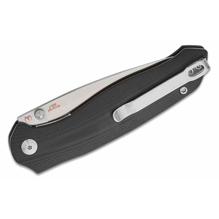 Couteau CJRB Aes Black Manche G10 Lame Acier AR-RPM9 Satin IKBS Linerlock Clip J1938BK - Livraison Gratuite