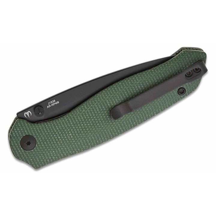 Couteau CJRB Aes Green Manche Micarta Lame Acier AR-RPM9 BLK IKBS Linerlock Clip J1938BMGN - Livraison Gratuite