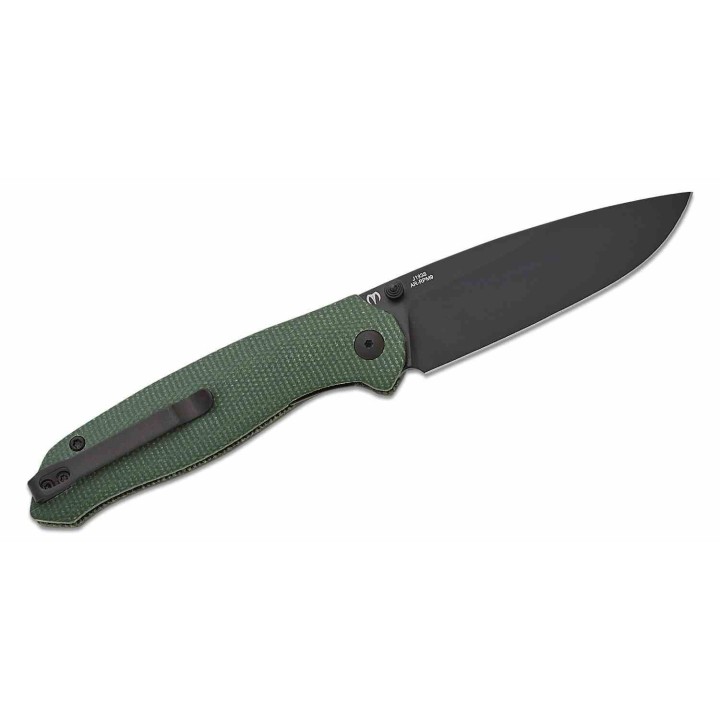 Couteau CJRB Aes Green Manche Micarta Lame Acier AR-RPM9 BLK IKBS Linerlock Clip J1938BMGN - Livraison Gratuite