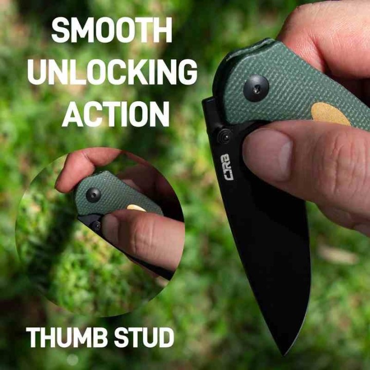 Couteau CJRB Aes Green Manche Micarta Lame Acier AR-RPM9 BLK IKBS Linerlock Clip J1938BMGN - Livraison Gratuite