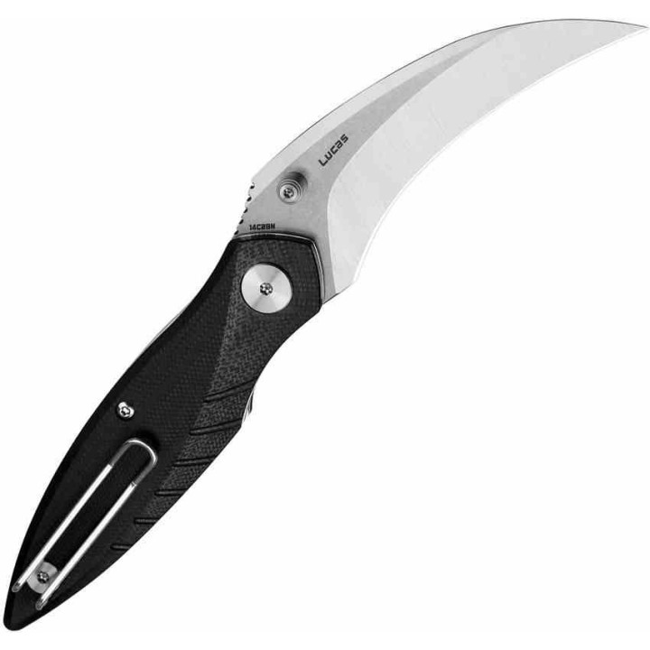  Couteau BESTECH MANTIDAE Black Manche G10 Lame Acier 14C28N Hawkbill IKBS Linerlock Clip BTKG60A - Livraison Gratuite
