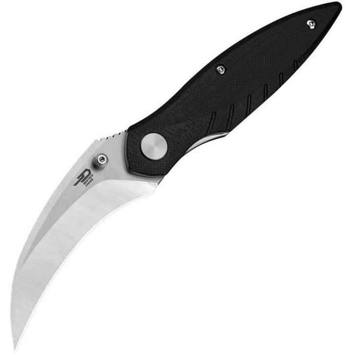 Couteau BESTECH MANTIDAE Black Manche G10 Lame Acier 14C28N Hawkbill IKBS Linerlock Clip BTKG60A - Livraison Gratuite