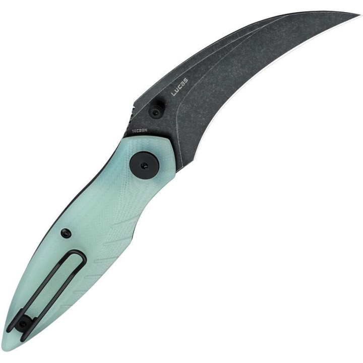 Couteau BESTECH MANTIDAE Jade Manche G10 Lame Acier 14C28N Hawkbill IKBS Linerlock Clip BTKG60C - Livraison Gratuite