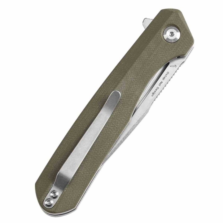 Couteau KANSEPT Qilin Olive Manche G10 Lame Acier 154CM SW IKBS Linerlock Clip KT1047A2 - Livraison Gratuite