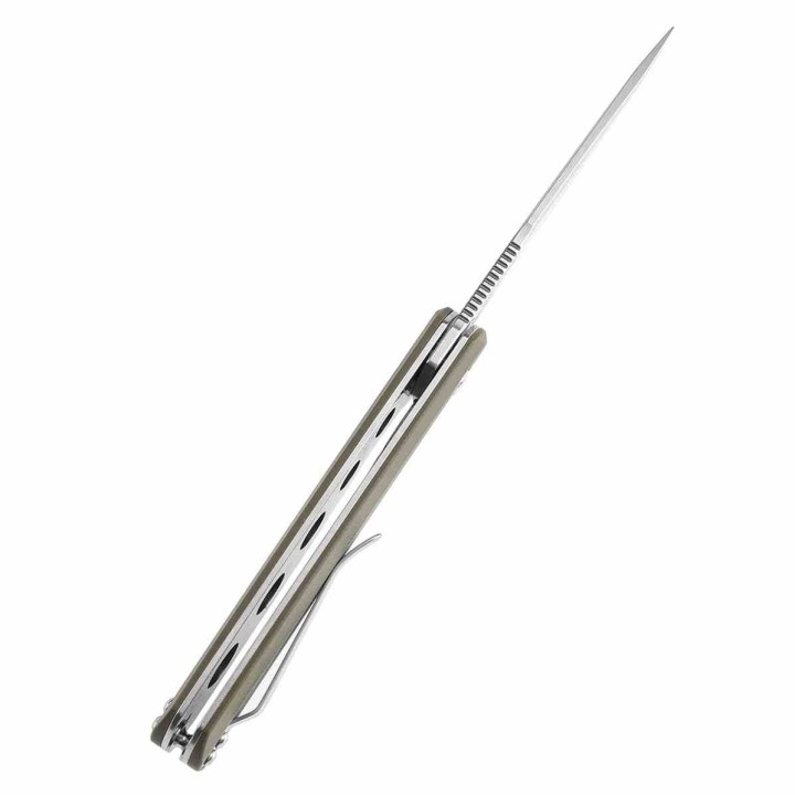 Couteau KANSEPT Qilin Olive Manche G10 Lame Acier 154CM SW IKBS Linerlock Clip KT1047A2 - Livraison Gratuite