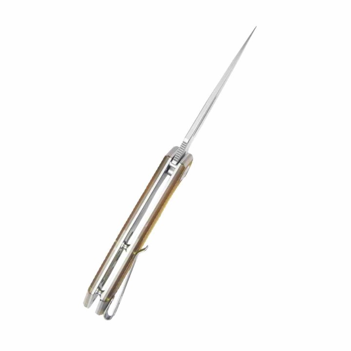 Couteau Kubey Coeus Yellow Lame Acier 14C28N Manche Ultem Linerlock CLip IKBS KUB122S - Livraison Gratuite