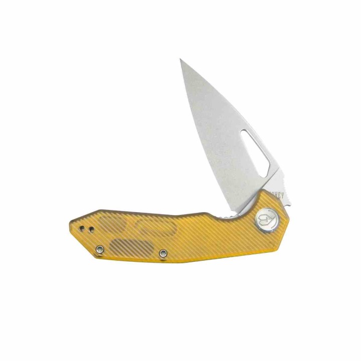 Couteau Kubey Coeus Yellow Lame Acier 14C28N Manche Ultem Linerlock CLip IKBS KUB122S - Livraison Gratuite