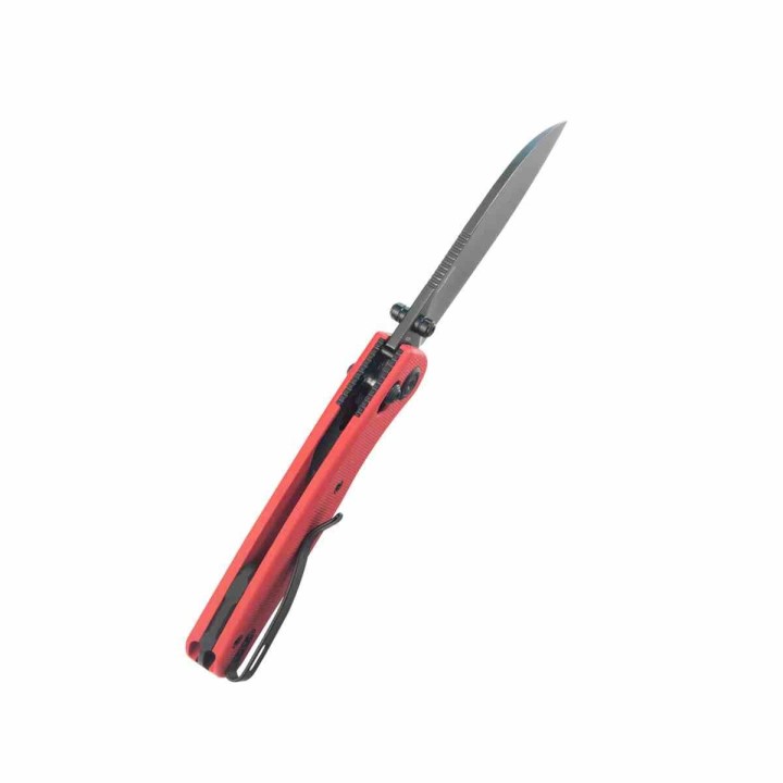 Couteau Kubey Breeze Red Manche G10 Lame Acier 14C28N BLK Crossbar Lock Clip KUB288F - Livraison Gratuite