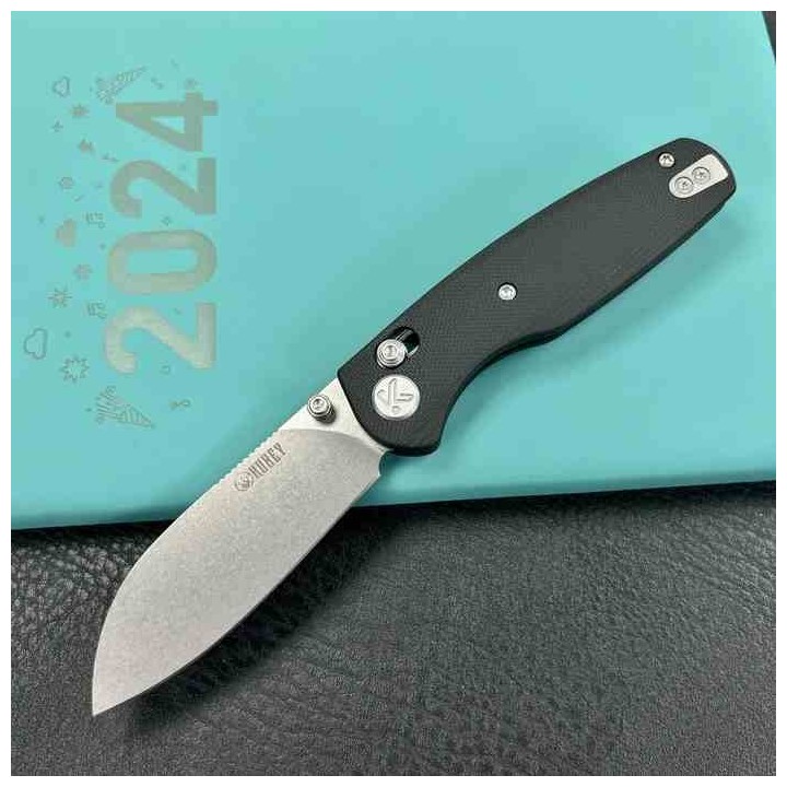 Couteau Kubey Breeze Black G10 Handle 14C28N SW Blade Crossbar Lock Clip KUB288A - Livraison Gratuite
