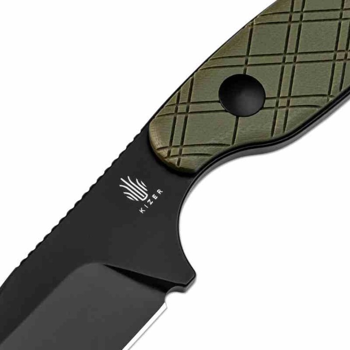 Couteau Kizer Muskrat Green Manche G10 Lame Acier D2 Etui Kydex KI1064A1 - Livraison Gratuite