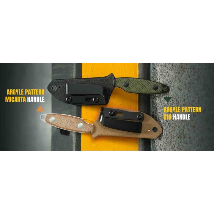 Couteau Kizer Muskrat Brown Manche Micarta Lame Acier 154CM Etui Kydex KI1064C1 - Livraison Gratuite