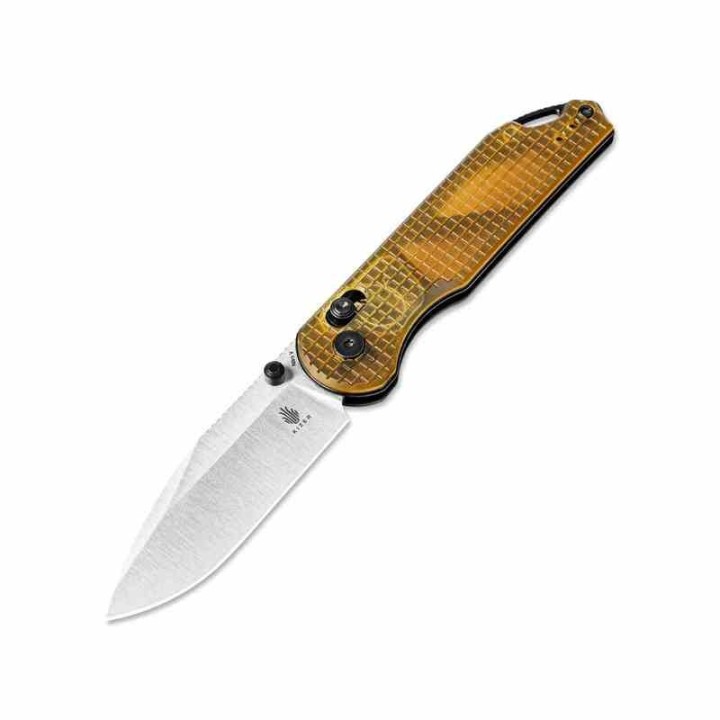 Couteau Kizer Assassin PEI Yellow Lame Acir Nitro V Black Clutch Lock Clip KIV3549A1- Livraison Gratuite