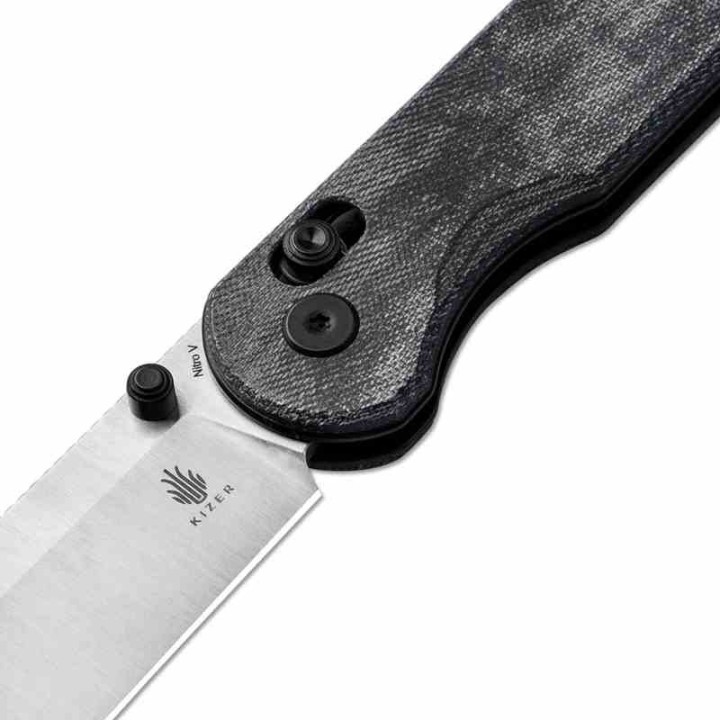 Couteau Kizer Assassin Blue Denim Lame Acier Nitro V Manche Micarta Clutch Lock Clip KIV3549A2 - Livraison Gratuite