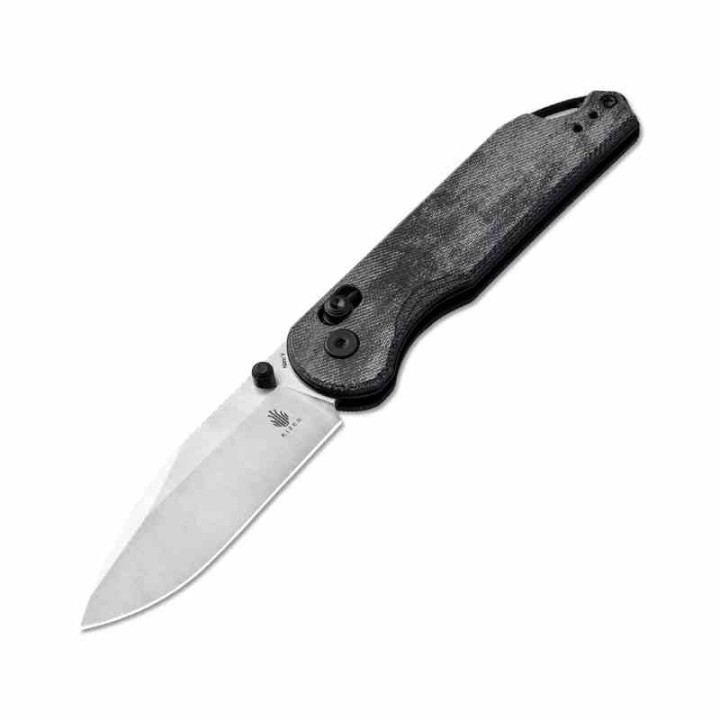 Couteau Kizer Assassin Blue Denim Lame Acier Nitro V Manche Micarta Clutch Lock Clip KIV3549A2 - Livraison Gratuite
