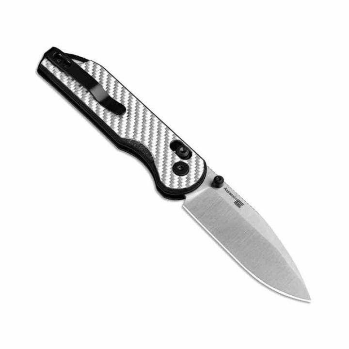 Couteau Kizer Assassin Silver&Black Lame Acier Nitro V Manche G10/FCarbone Clutch Lock Clip KIV3549A3 - Livraison Gratuite