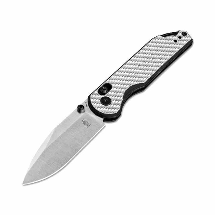 Couteau Kizer Assassin Silver&Black Lame Acier Nitro V Manche G10/FCarbone Clutch Lock Clip KIV3549A3 - Livraison Gratuite
