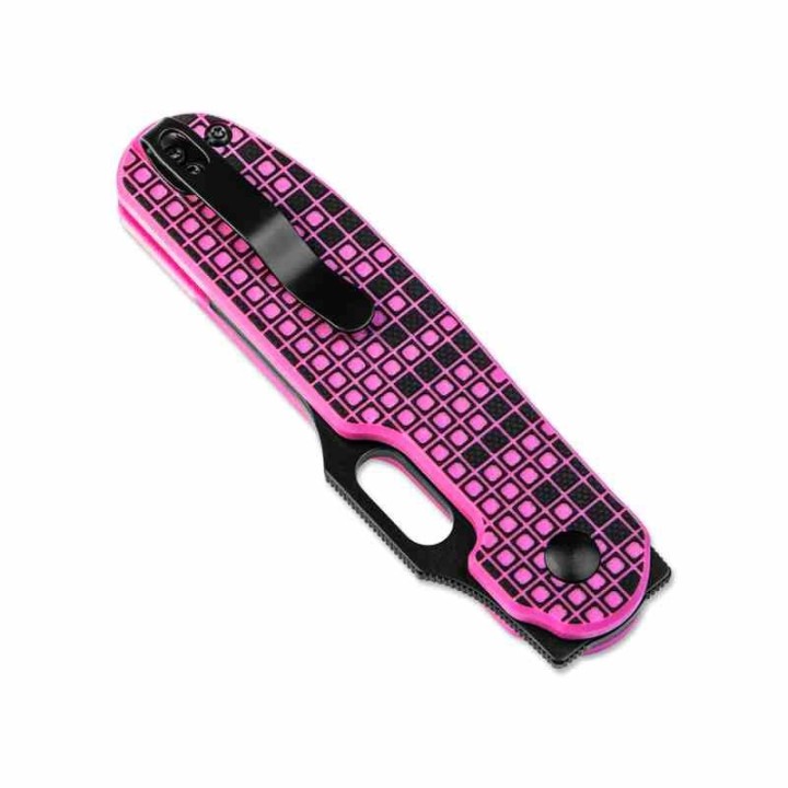 Couteau Kizer Cormorant Pink Lame Nitro-V Black Manche G10 IKBS Button Lock Clip KIV4562A2 - Livraison Gratuite