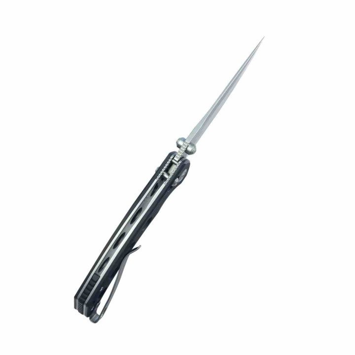 Couteau Kubey Hound Black Manche G-10 Lame Acier 14C28N Crossbar Lock Clip KUB172A - Livraison Gratuite