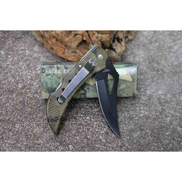 Couteau Tactical EDC Lame Serrated Acier Inox Manche FRN Locback CLip TacticalF126 - Livraison Gratuite