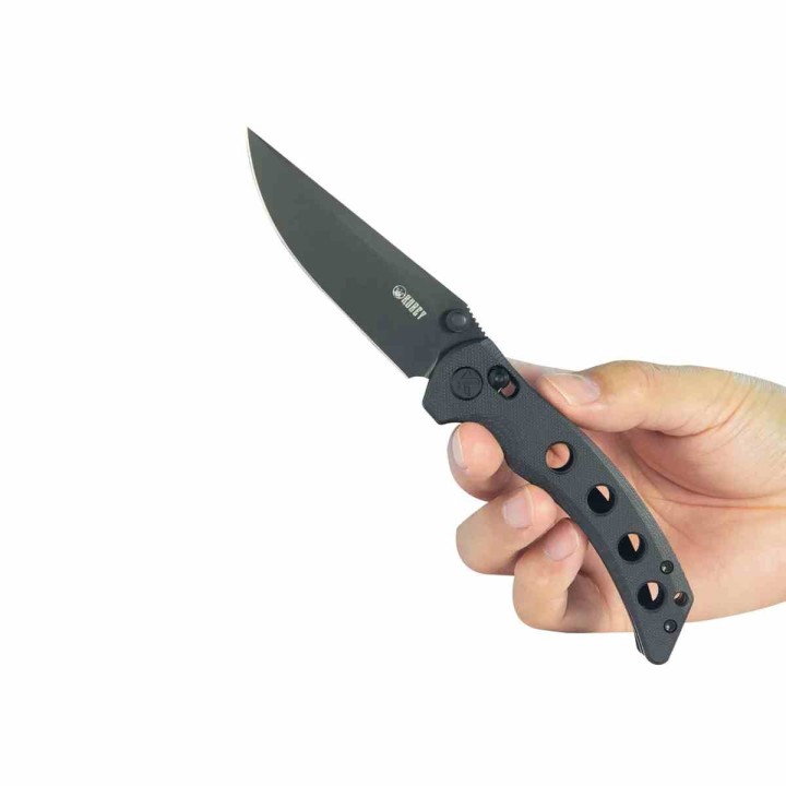 Couteau Kubey Hound Black Manche G-10 Lame Acier 14C28N Crossbar Lock Clip KUB172B - Livraison Gratuite