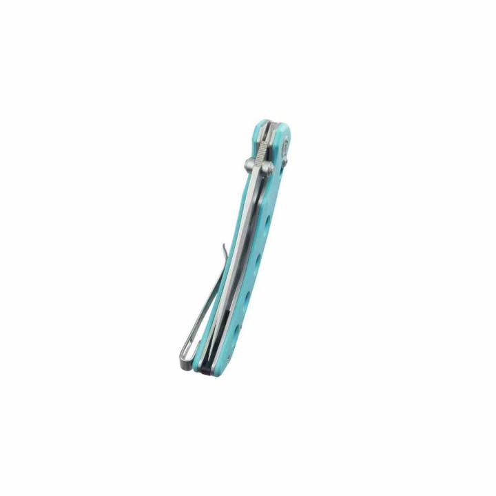 Couteau Kubey Hound Tiffany Blue Manche G-10 Lame Acier 14C28N Crossbar Lock Clip KUB172C - Livraison Gratuite