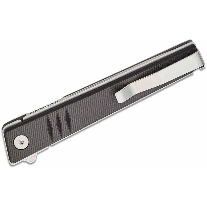 Couteau Real Steel Kikashi Black Manche G10/Carbon Fiber Lame Acier 14C28N SW IKBS Linerlock Clip RS8071CS - Livraison Gratuite