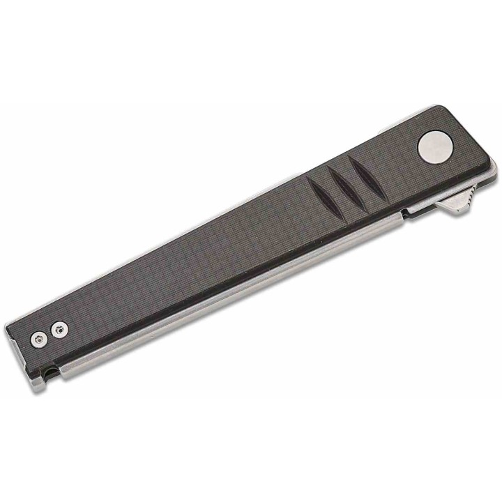 Couteau Real Steel Kikashi Black Manche G10/Carbon Fiber Lame Acier 14C28N SW IKBS Linerlock Clip RS8071CS - Livraison Gratuite