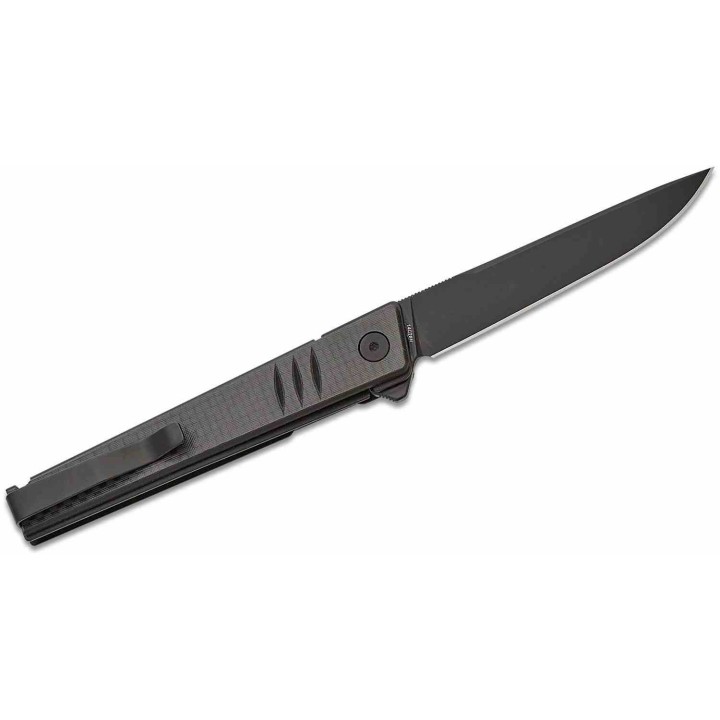 Couteau Real Steel Kikashi Black Manche G10/Carbon Fiber Lame Acier 14C28N BLK IKBS Linerlock Clip RS8071CB - Livraison Gratuite