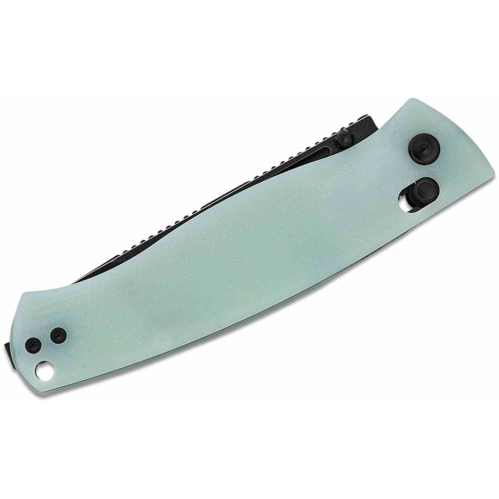 Couteau Real Steel Pathfinder Jade Manche G10 Lame Drop Point Acier 14C28N Slide Lock Clip RS7851NB - Livraison Gratuite