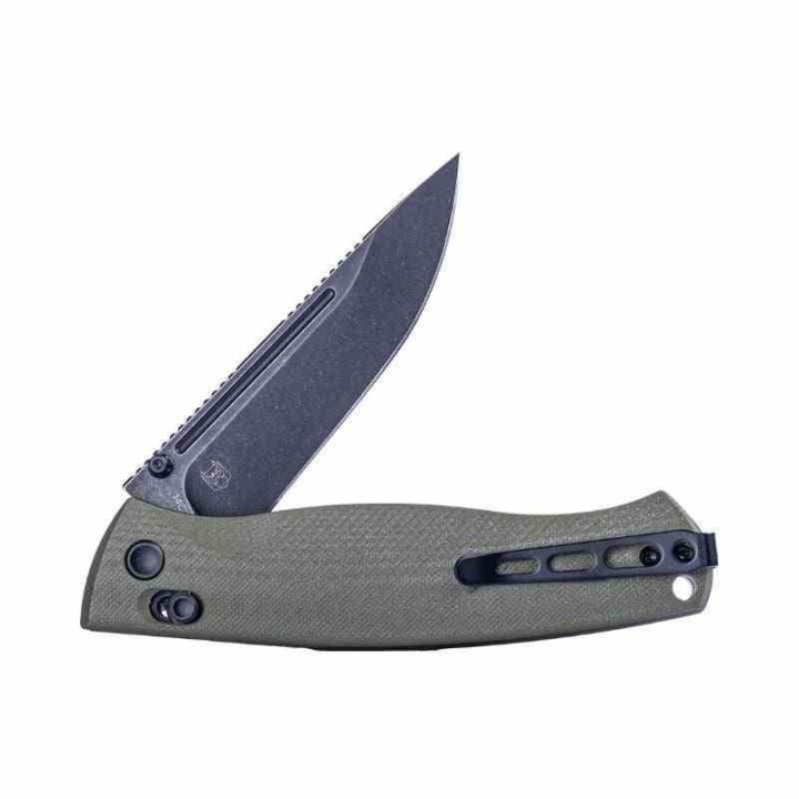 Couteau Real Steel Pathfinder Green Manche G10 Lame Drop Point Acier 14C28N Slide Lock Clip RS7851GB - Livraison Gratuite