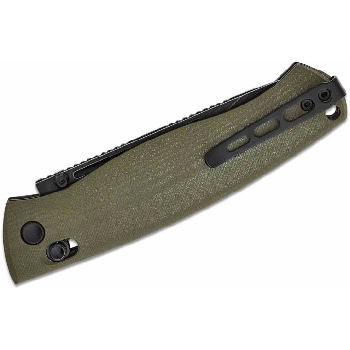 Couteau Real Steel Pathfinder Green Manche G10 Lame Drop Point Acier 14C28N Slide Lock Clip RS7851GB - Livraison Gratuite