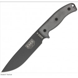 Couteau ESEE Model 6 Tactical Acier Carbone 1095 Manche Micarta Etui Kydex Made In USA ES6PTG - Livraison Gratuite