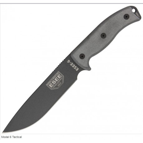Couteau ESEE Model 6 Tactical Acier Carbone 1095 Manche Micarta Etui Kydex Made In USA ES6PTG - Livraison Gratuite