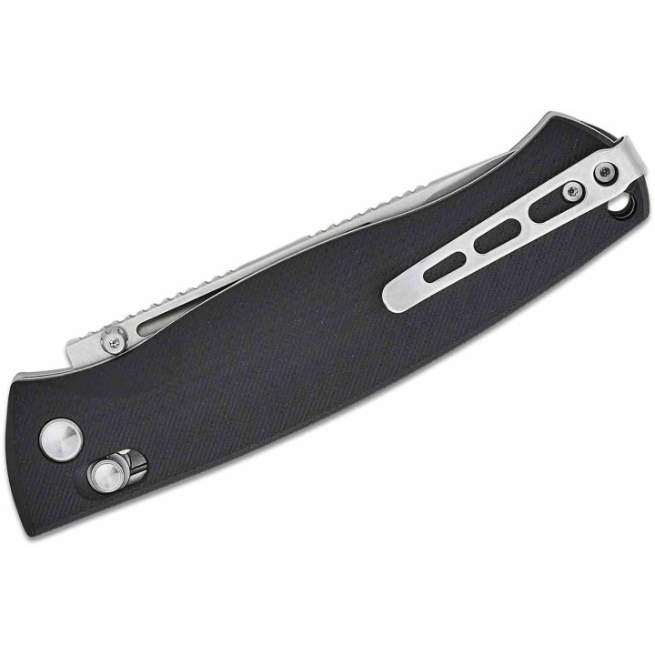 Couteau Real Steel Pathfinder Black Manche G10 Lame Drop Point Acier 14C28N Slide Lock Clip RS7851BS - Livraison Gratuite