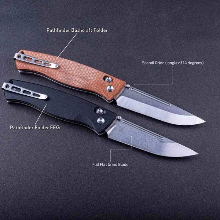 Couteau Real Steel Pathfinder Black Manche G10 Lame Drop Point Acier 14C28N Slide Lock Clip RS7851BS - Livraison Gratuite