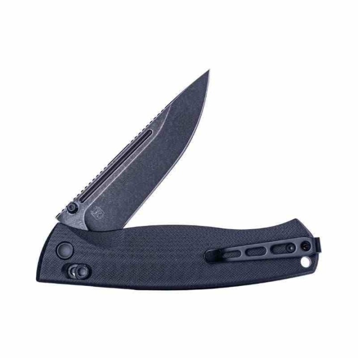 Couteau Real Steel Pathfinder Black Manche G10 Lame Drop Point Acier 14C28N BLK Slide Lock Clip RS7851BB - Livraison Gratuite