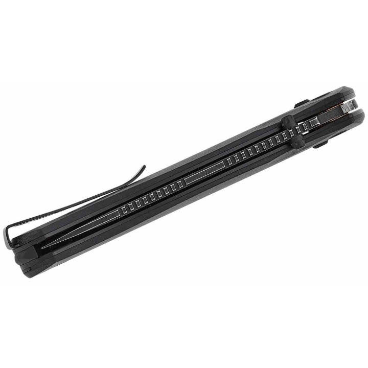 Couteau Real Steel Pathfinder Black Manche G10 Lame Drop Point Acier 14C28N BLK Slide Lock Clip RS7851BB - Livraison Gratuite