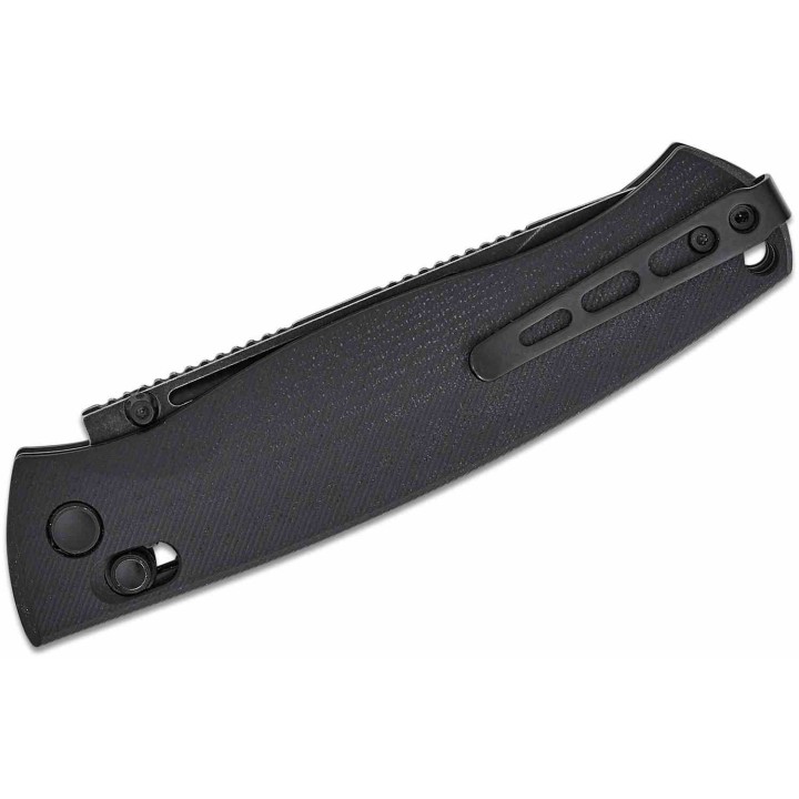 Couteau Real Steel Pathfinder Black Manche G10 Lame Drop Point Acier 14C28N BLK Slide Lock Clip RS7851BB - Livraison Gratuite
