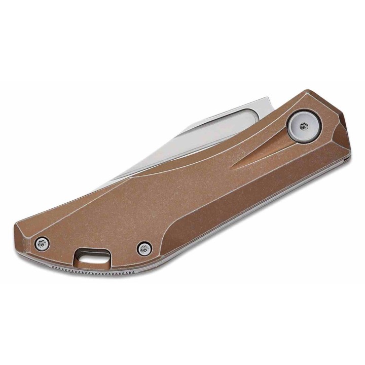 Couteau Real Steel Ventus Bronze Manche Titane Lame Acier N690 SW Slip Joint Clip RS7042 - Livraison Gratuite