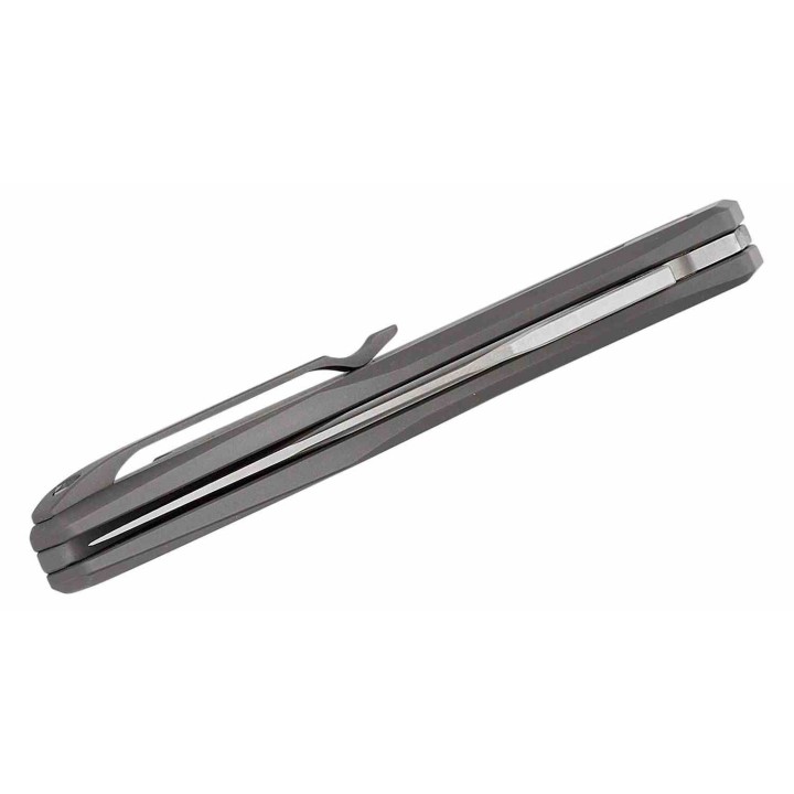 Couteau Real Steel Ventus Grey Manche Titane Lame Acier N690 Slip Joint Clip RS7041 - Livraison Gratuite