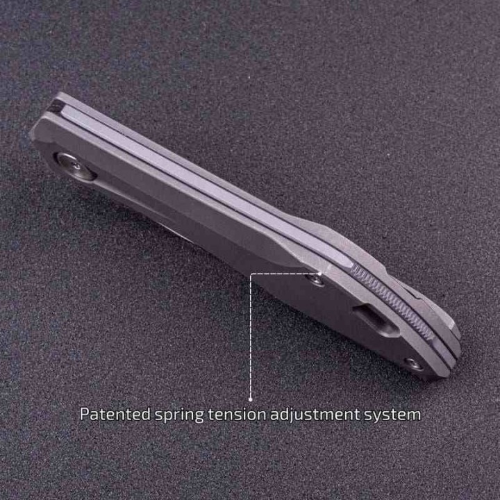 Couteau Real Steel Ventus Grey Manche Titane Lame Acier N690 Slip Joint Clip RS7041 - Livraison Gratuite