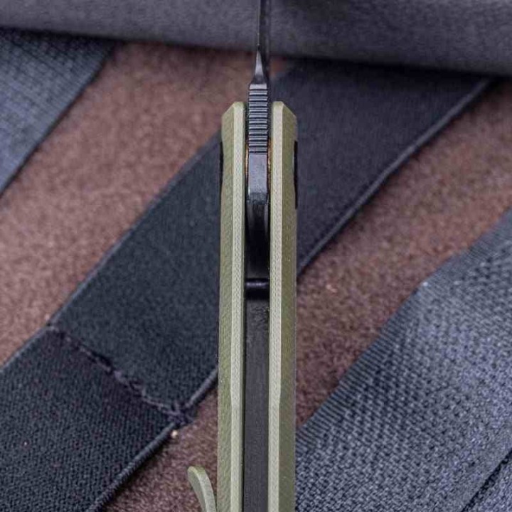 Couteau Real Steel Stella Lux OD Green Manche G10 Lame Acier K110 Black Slipjoint Clip RS7041Z3 - Livraison Gratuite