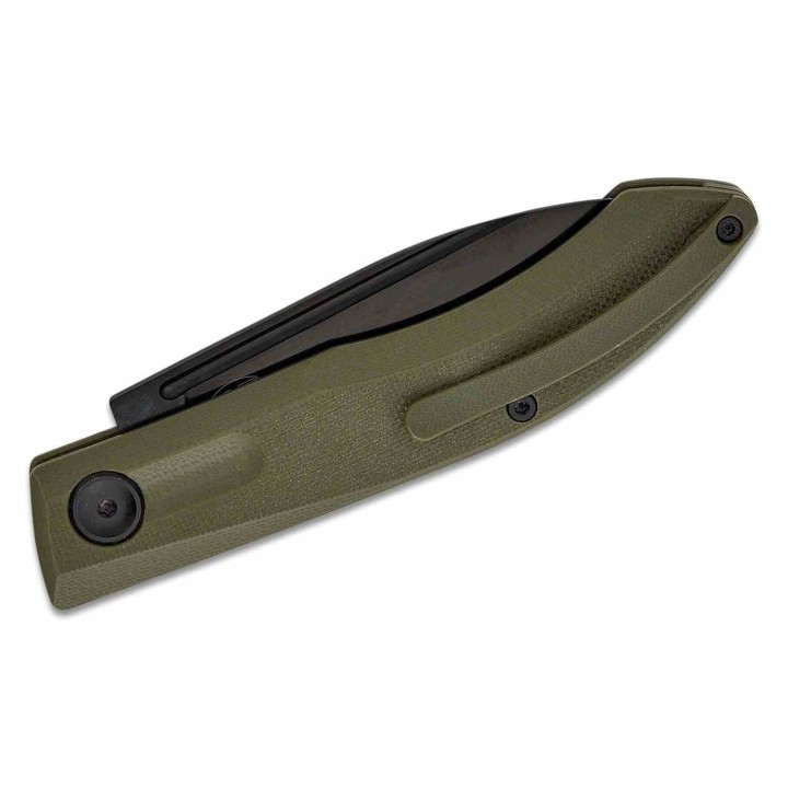 Couteau Real Steel Stella Lux OD Green Manche G10 Lame Acier K110 Black Slipjoint Clip RS7041Z3 - Livraison Gratuite