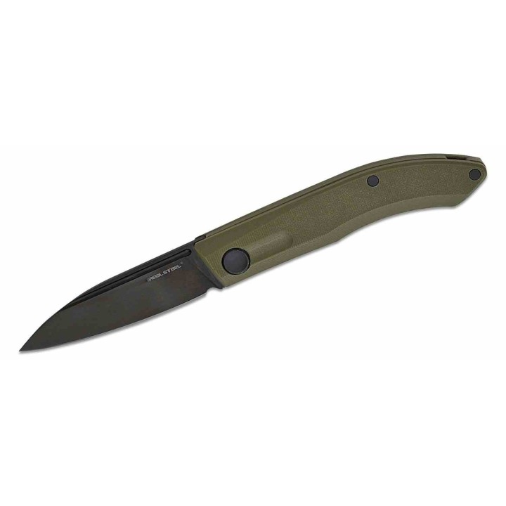 Couteau Real Steel Stella Lux OD Green Manche G10 Lame Acier K110 Black Slipjoint Clip RS7041Z3 - Livraison Gratuite
