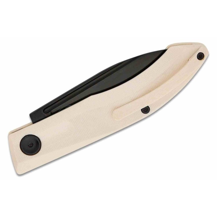 Couteau Real Steel Stella Lux White Manche G10 Lame Acier K110 Black Slipjoint Clip RS7041Z2 - Livraison Gratuite