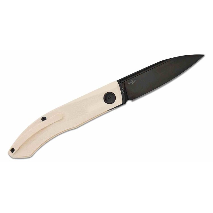 Couteau Real Steel Stella Lux White Manche G10 Lame Acier K110 Black Slipjoint Clip RS7041Z2 - Livraison Gratuite