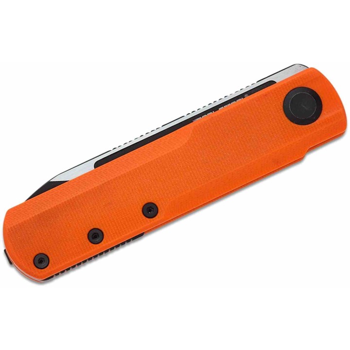 Couteau Real Steel G-Tanto Orange Manche G10 Lame Tanto Black Acier Nitro-V Slipjoint Clip RS7801OB - Livraison Gratuite