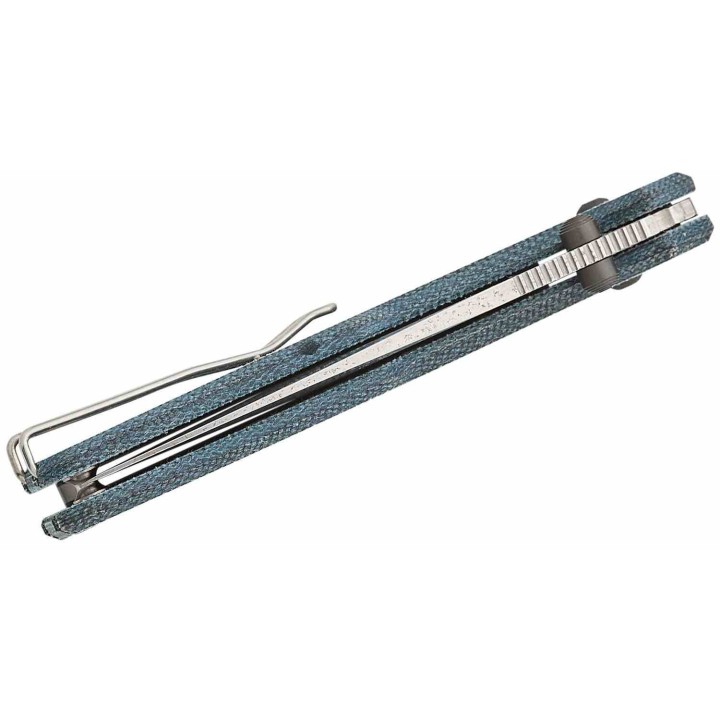 Couteau Real Steel Perix Denim Manche Micarta Lame Acier Nitro-V Crossbar Lock Clip RS7121DM - Livraison Gratuite