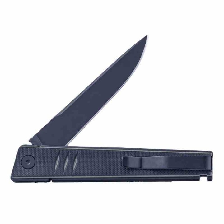 Couteau Real Steel Kikashi Black/Green Manche G10/Carbon Fiber Lame Acier 14C28N BLK IKBS RS8071GB - Livraison Gratuite